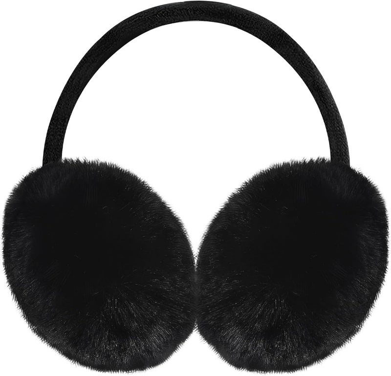 Lainlight Store Ear Muffs Winter Women Girls Adjustable Faux Fur Ear Warmers Comfy Cute Fuzzy Earmuffs - Image 1